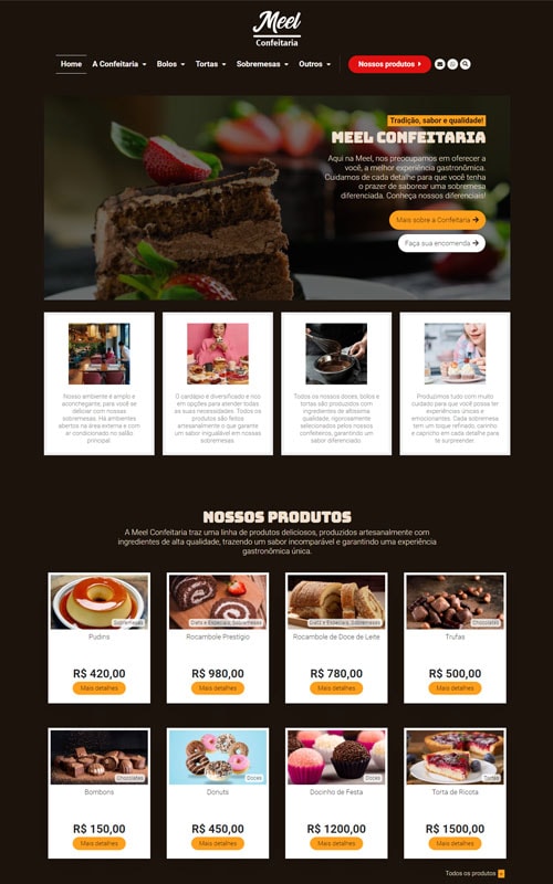 Página inicial do site