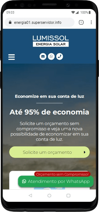 Modelo de Site para Energia Solar Fotovoltaica